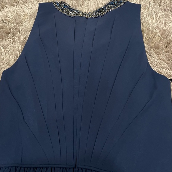 Mac Duggal 55147 Midnight Blue Sleeveless Gown 2 - Picture 8 of 8